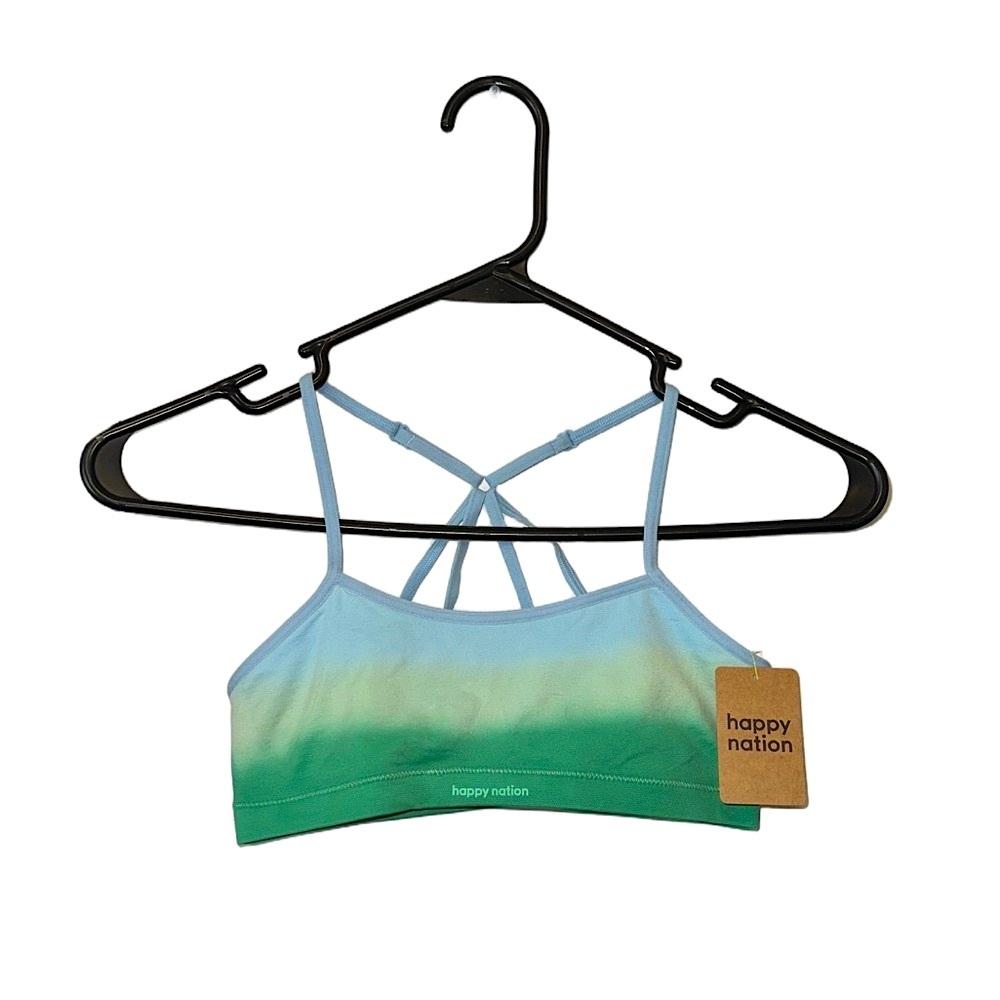 Happy Nation Green and Blue Ombre Seamless Bralette